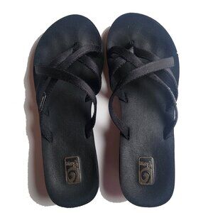 Teva Mush Mandalyn Wedge Ola 2 Black Sandals Women's Size 7